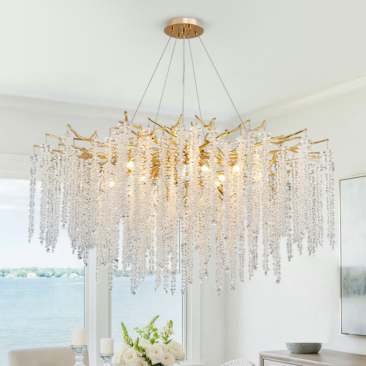 Wagon wheel chandelier store with crystals